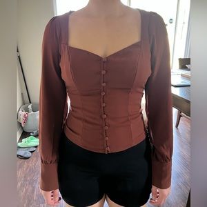 Abercrombie & Fitch top, NWT, rust color, XS.